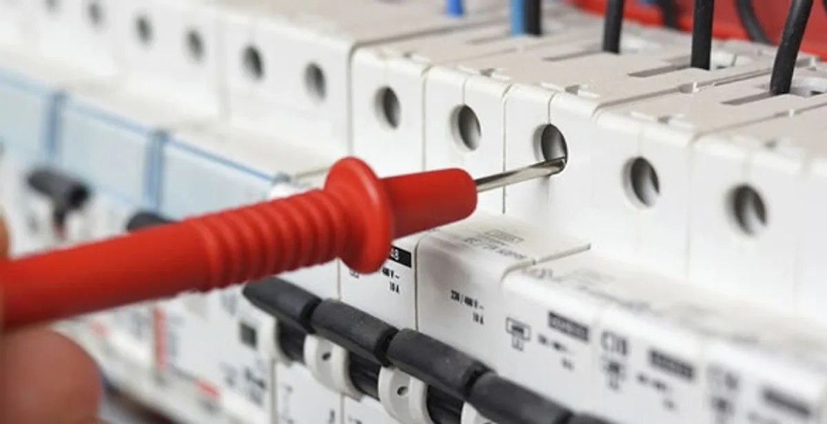 Electrical contractor testing circuit breakers during electrical repair in Sacaton, AZ