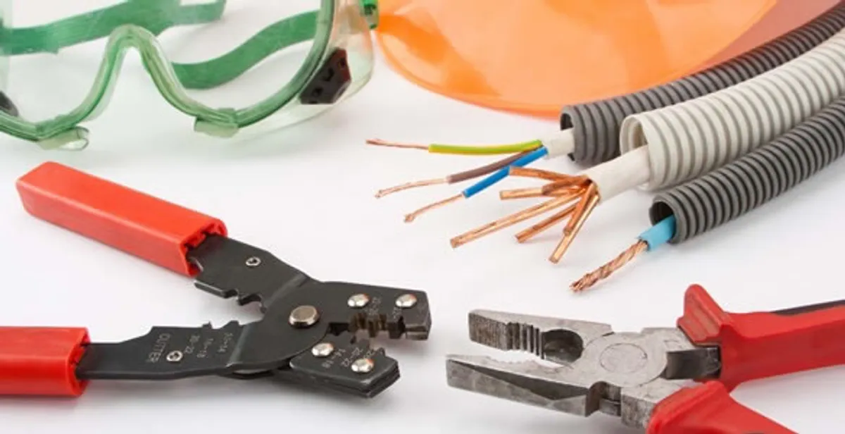 Electrical wiring repair with professional tools and safety equipment in Apache Junction, AZ